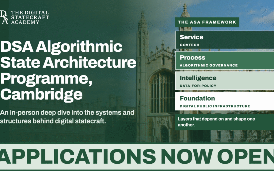 Applications open for the DSA Algorithmic State Architecture Programme, Cambridge
